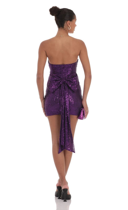 OKBBN's charming slim fit shiny bow sequins Homecoming Dresses