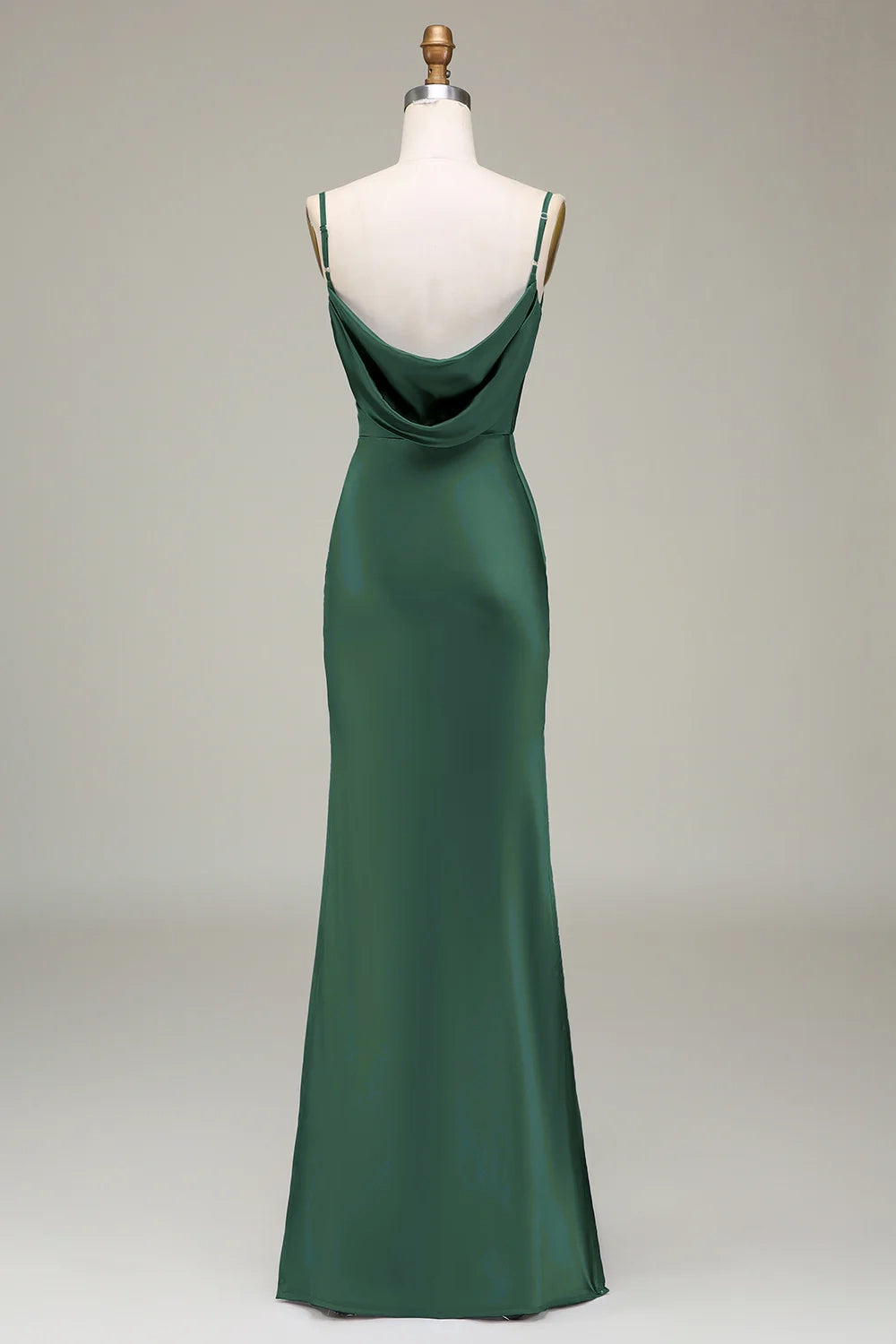 OKBBN's charming slim fit slim shoulder strap long satin Bridesmaid Dresses