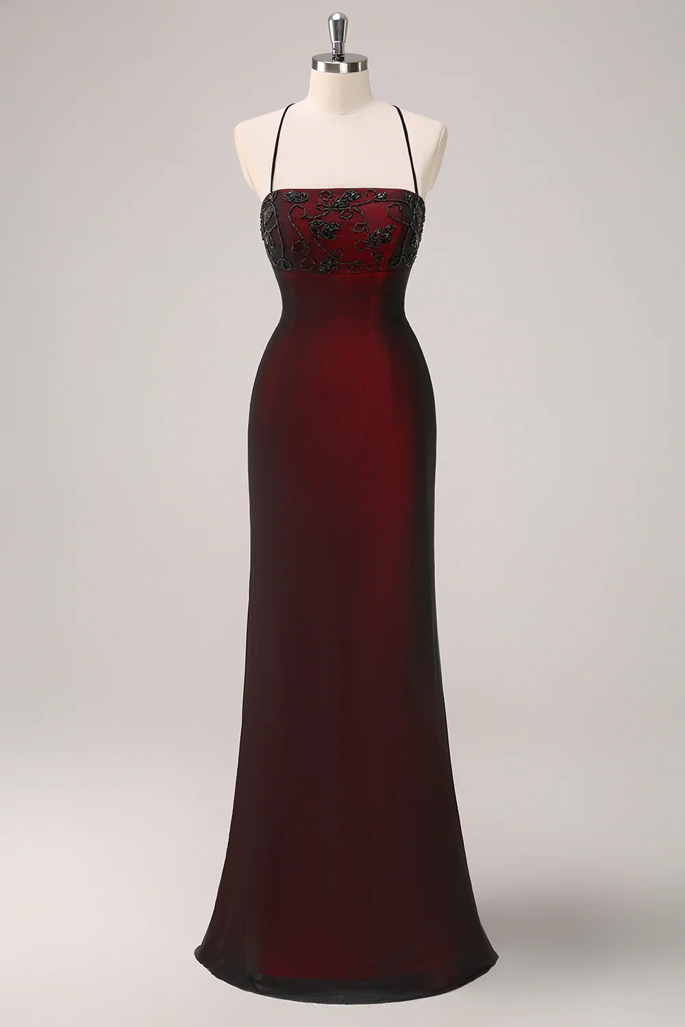 OKBBN's charming slim fit slim shoulder strap with back strap and long Bridesmaid Dresses