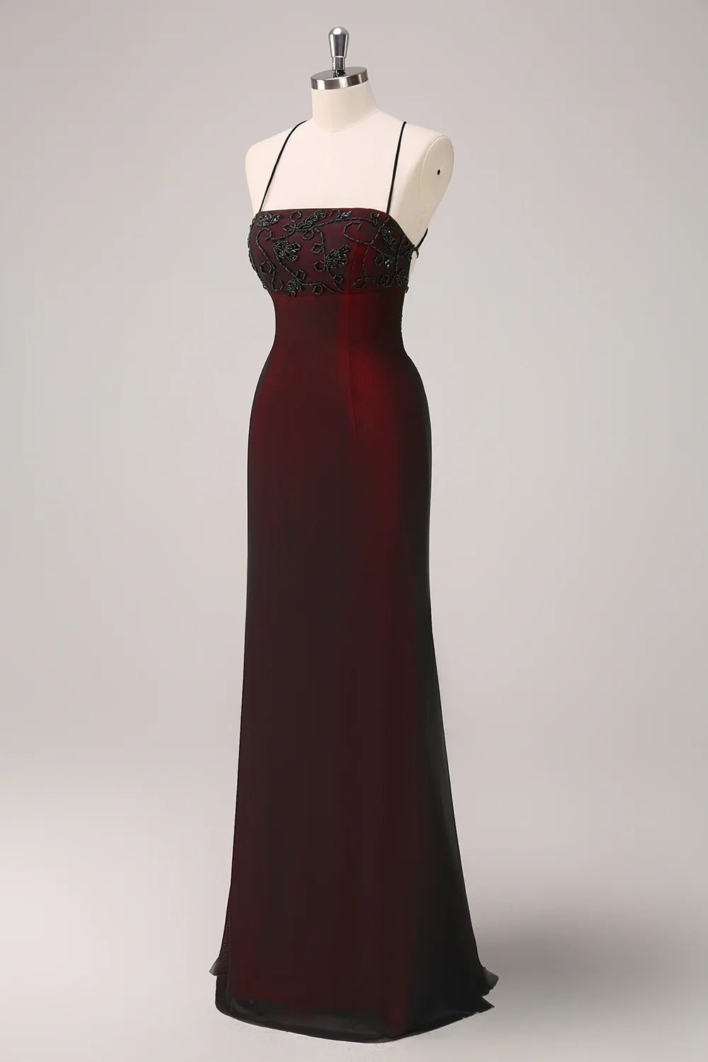 OKBBN's charming slim fit slim shoulder strap with back strap and long Bridesmaid Dresses