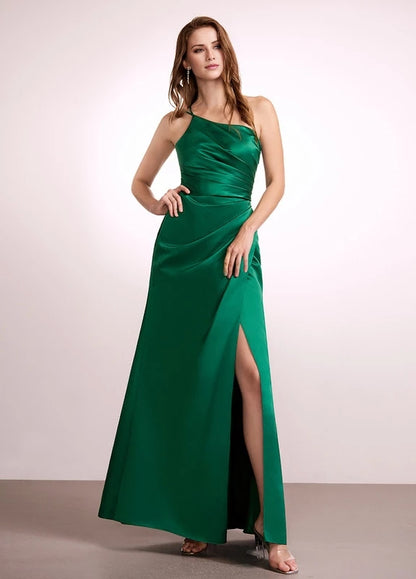 OKBBN's charming slim shoulder strap pleated sleevelessProm Dresses