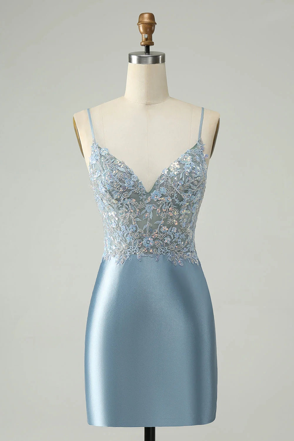 OKBBN's charming sparkling tight bead floral satin Homecoming Dresses