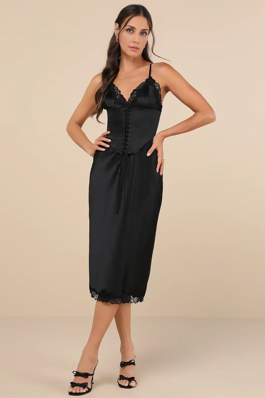 OKBBN's charming suspender corset with satin thin shoulder straps, V-neck corset, Homecoming Dresses