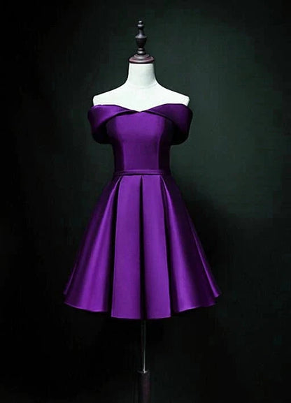 OKBBN's charming sweetheart satin off the shoulder Homecoming Dresses