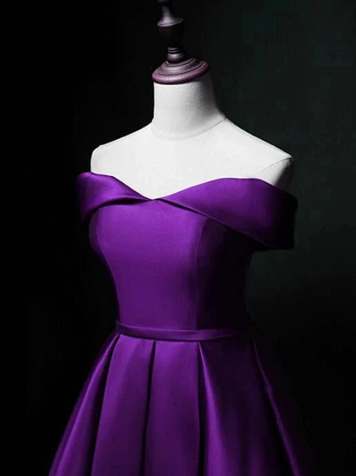 OKBBN's charming sweetheart satin off the shoulder Homecoming Dresses