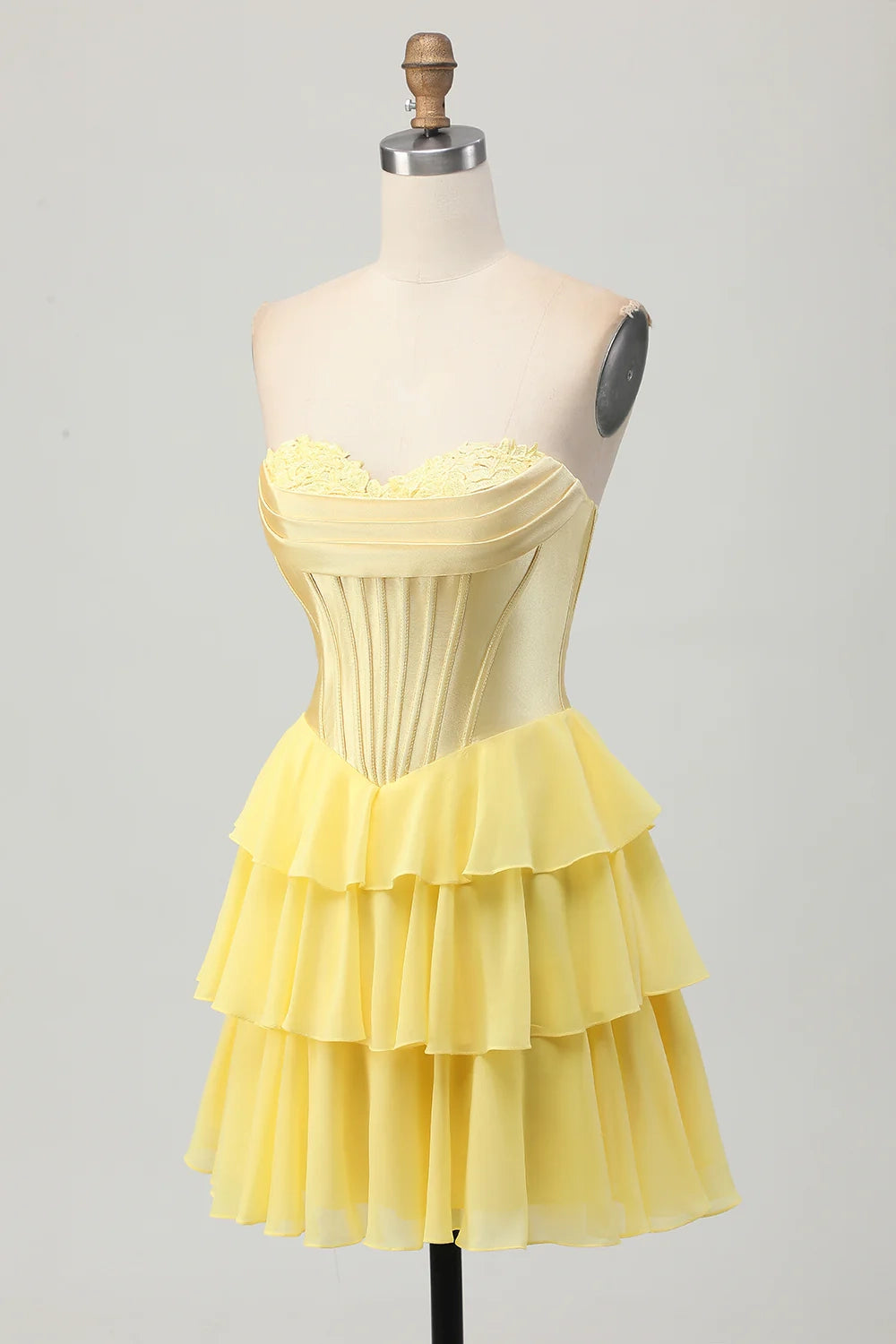 OKBBN's charming sweetheart tight corset layered short Homecoming Dresses