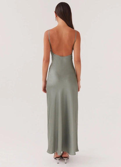 OKBBN's charming thin shoulder strap luxurious satin fashion silhouette Prom Dresses