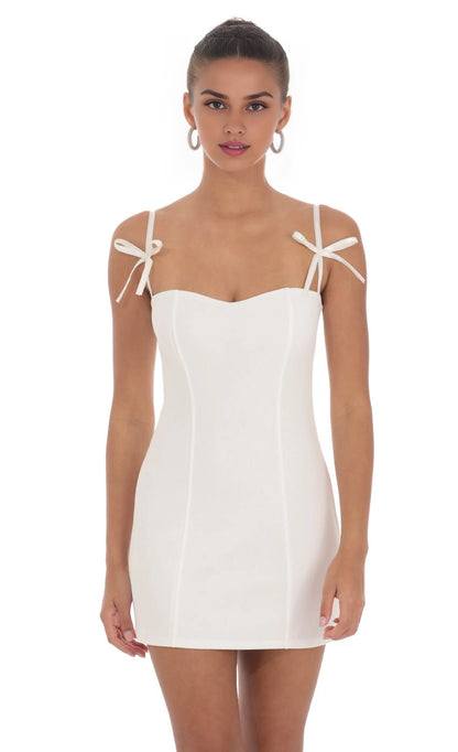 OKBBN's charming thin shoulder strap sleeveless bow tight Homecoming Dresses