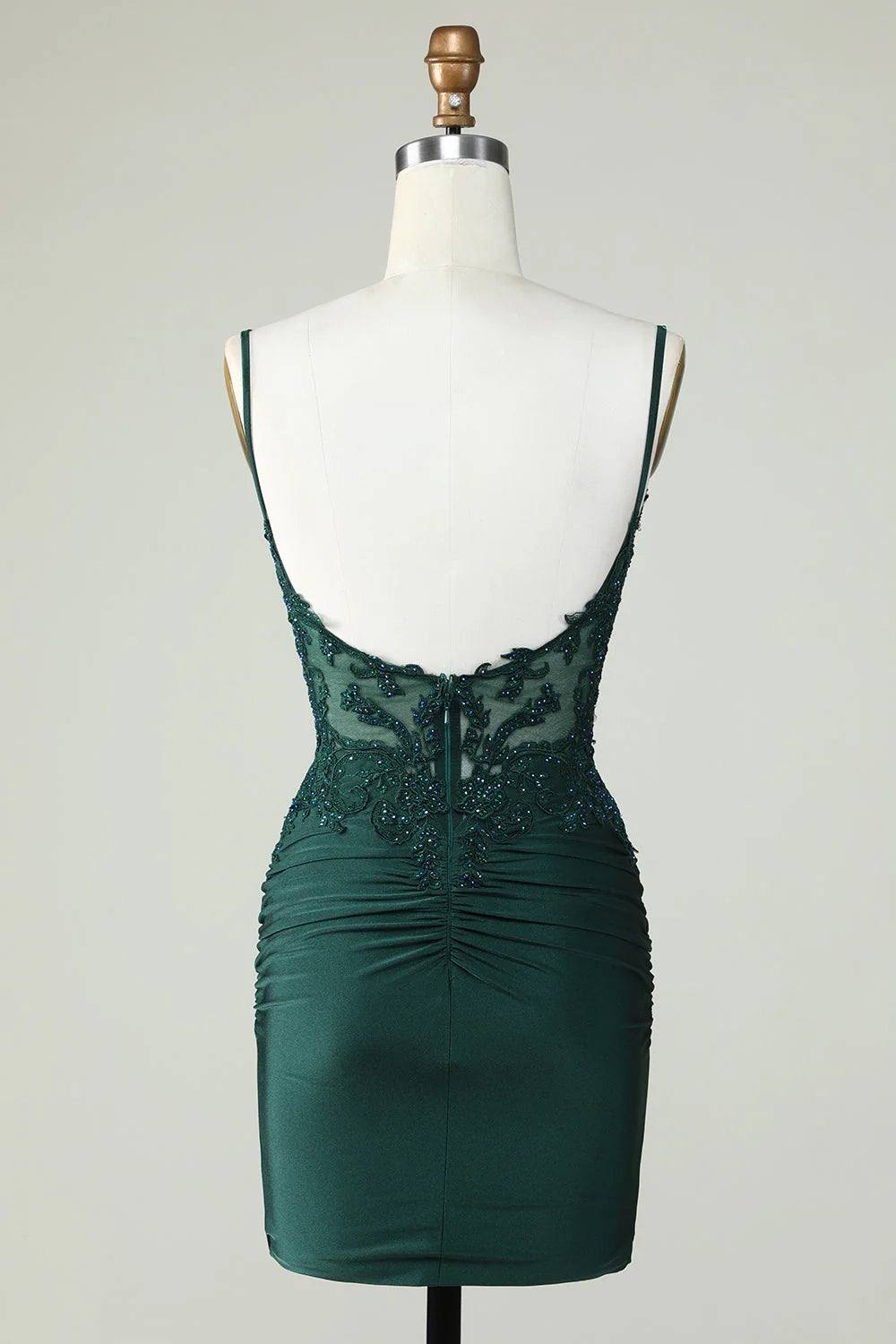 OKBBN's charming thin shoulder strap tight corset beaded Homecoming Dresses
