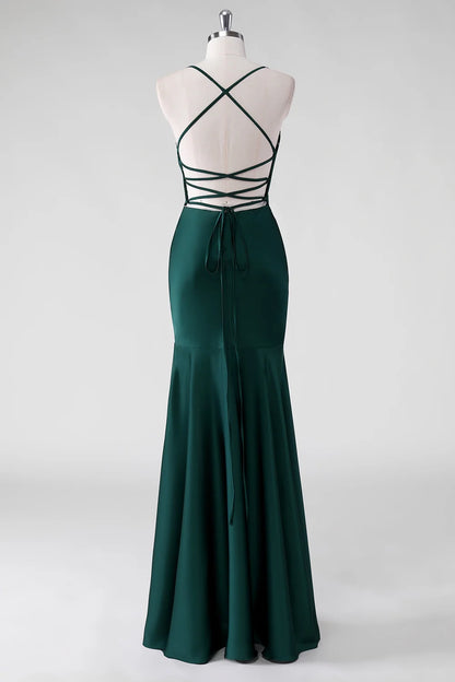 OKBBN's charming tight fitting thin shoulder strap satin floor strap Bridesmaid Dresses