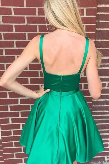 OKBBN's elegant A-line backless knee length collar classic silhouette Homecoming Dresses