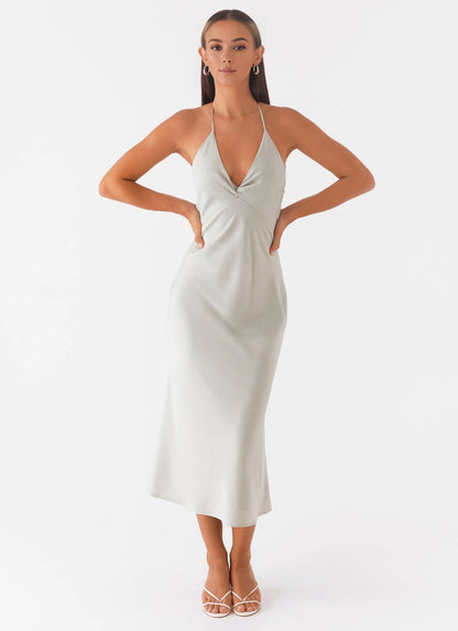 OKBBN's elegant and dynamic deep V-neck thin shoulder strap with backless full lining design Prom Dresses