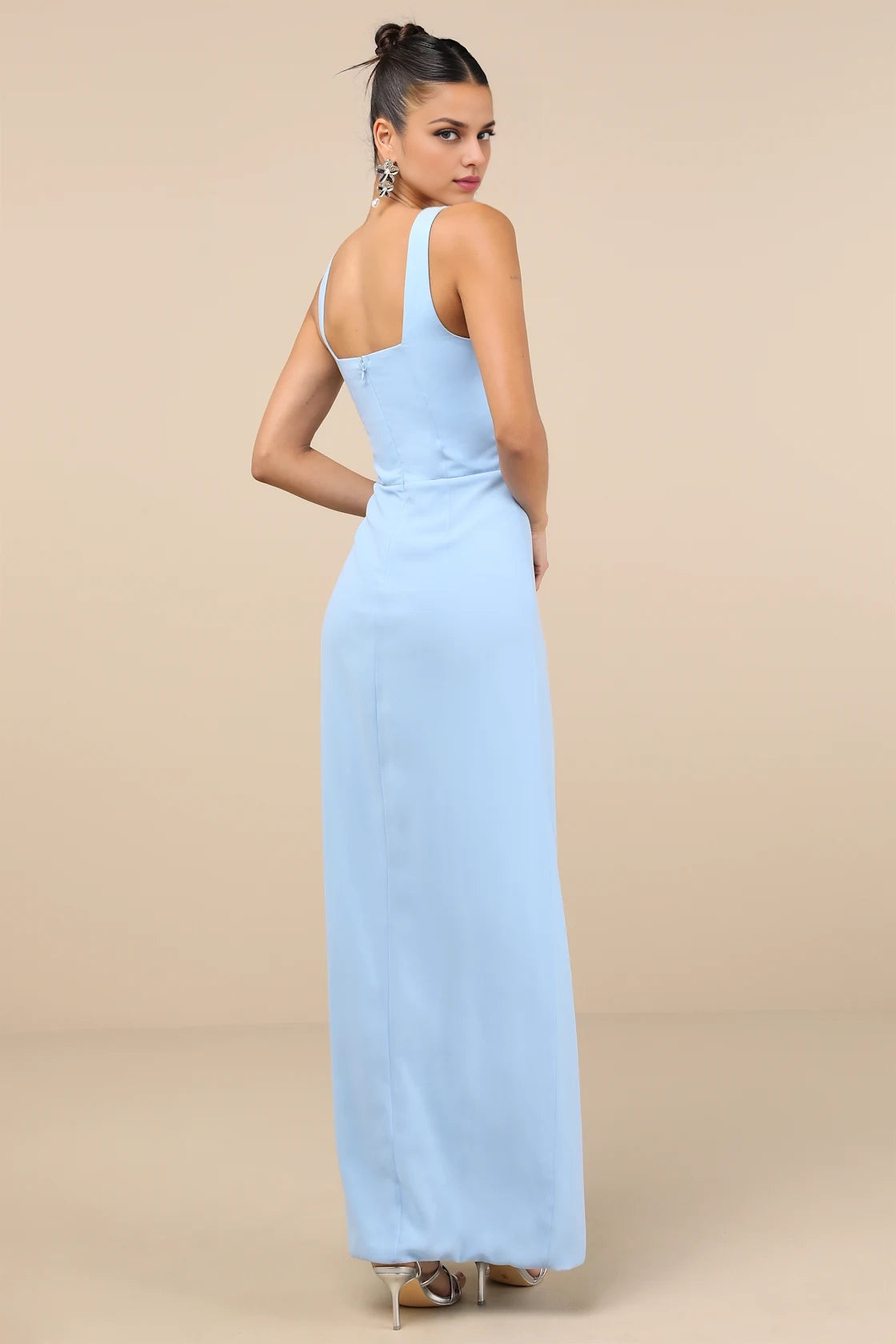 OKBBN's elegant chiffon tight corset with square neckline and wide shoulder straps Homecoming Dresses