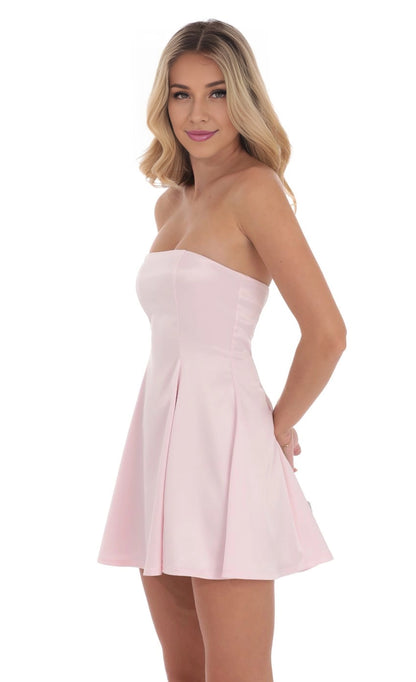 OKBBN's elegant minimalist off shoulder satin slim flared skirt Homecoming Dresses