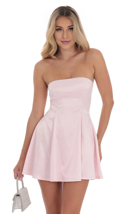 OKBBN's elegant minimalist off shoulder satin slim flared skirt Homecoming Dresses