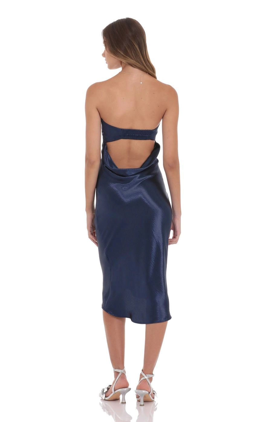 OKBBN's elegant off shoulder satin backless medium length Homecoming Dresses