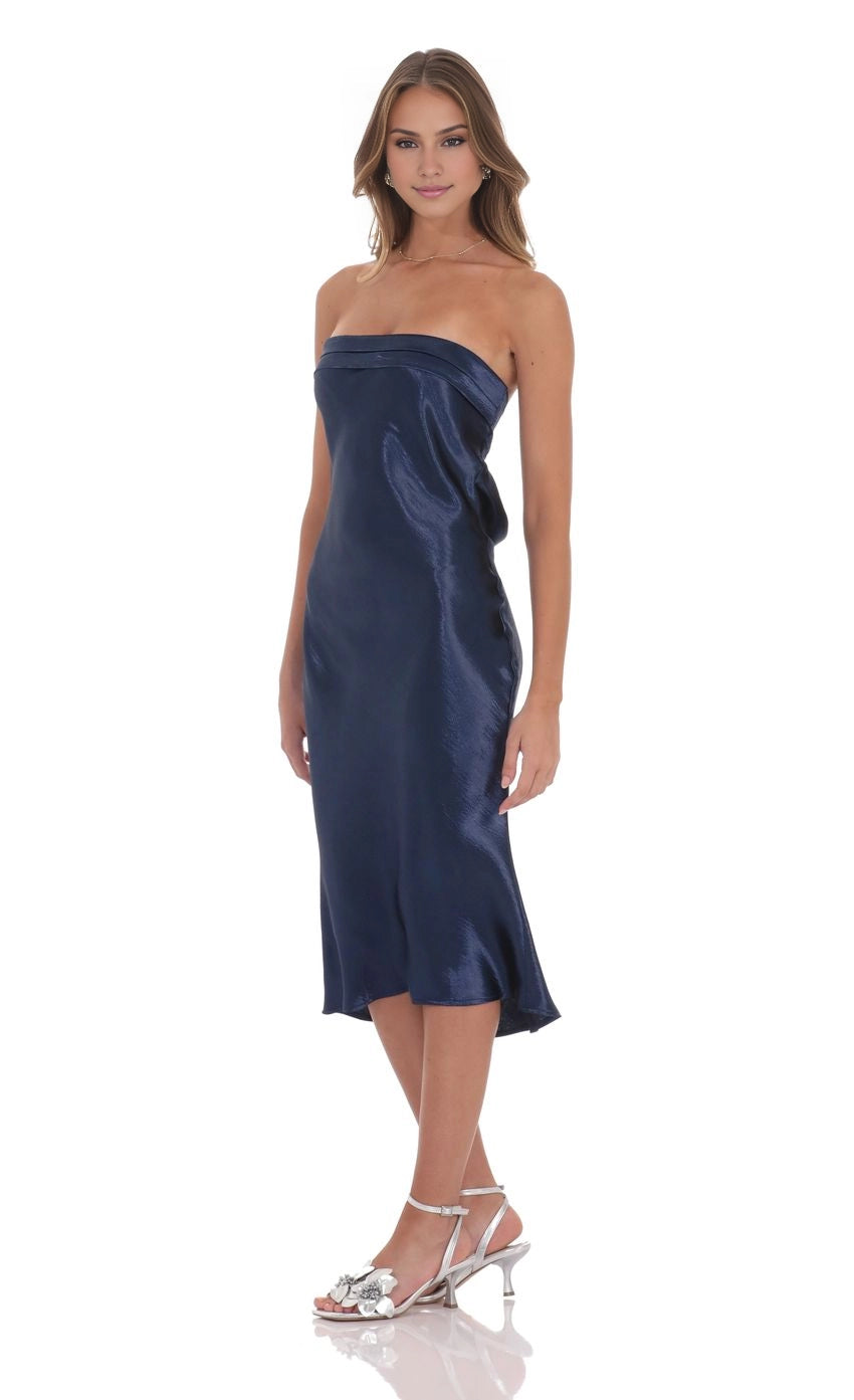 OKBBN's elegant off shoulder satin backless medium length Homecoming Dresses