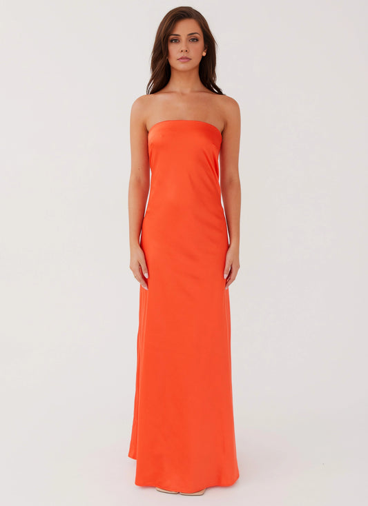 OKBBN's elegant satin silhouette with loose off shoulder neckline and smooth contour Prom Dresses