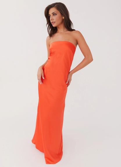 OKBBN's elegant satin silhouette with loose off shoulder neckline and smooth contour Prom Dresses