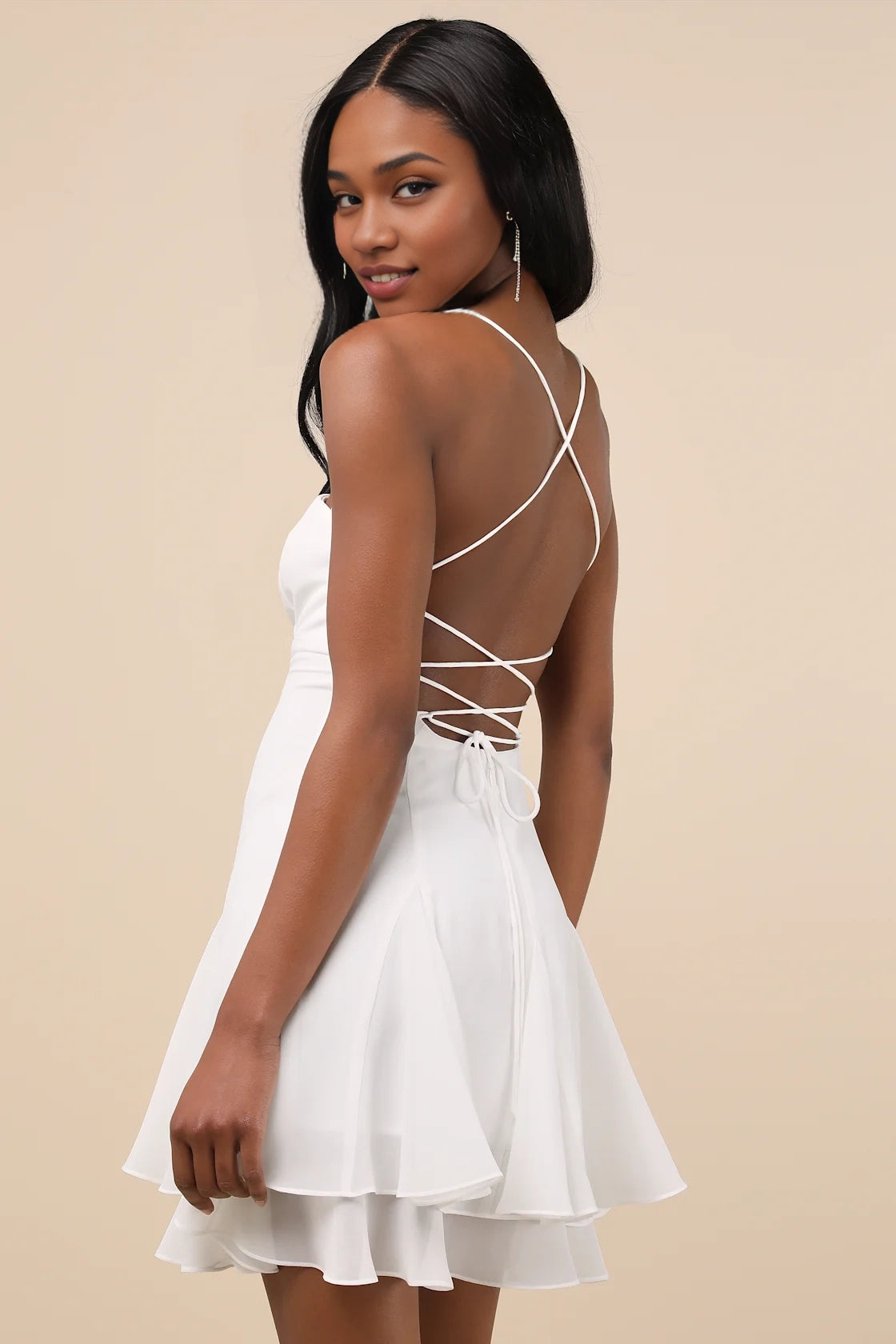 OKBBN's enchanting pleated layered mini Homecoming Dresses