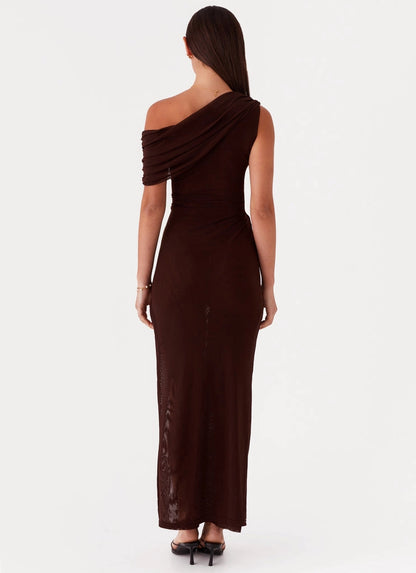 OKBBN's exquisite and charming single shoulder collar, semi transparent fabric, single shoulder hanging Prom Dresses
