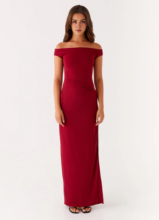 OKBBN's exquisite off shoulder collar with excellent drape, Prom Dresses