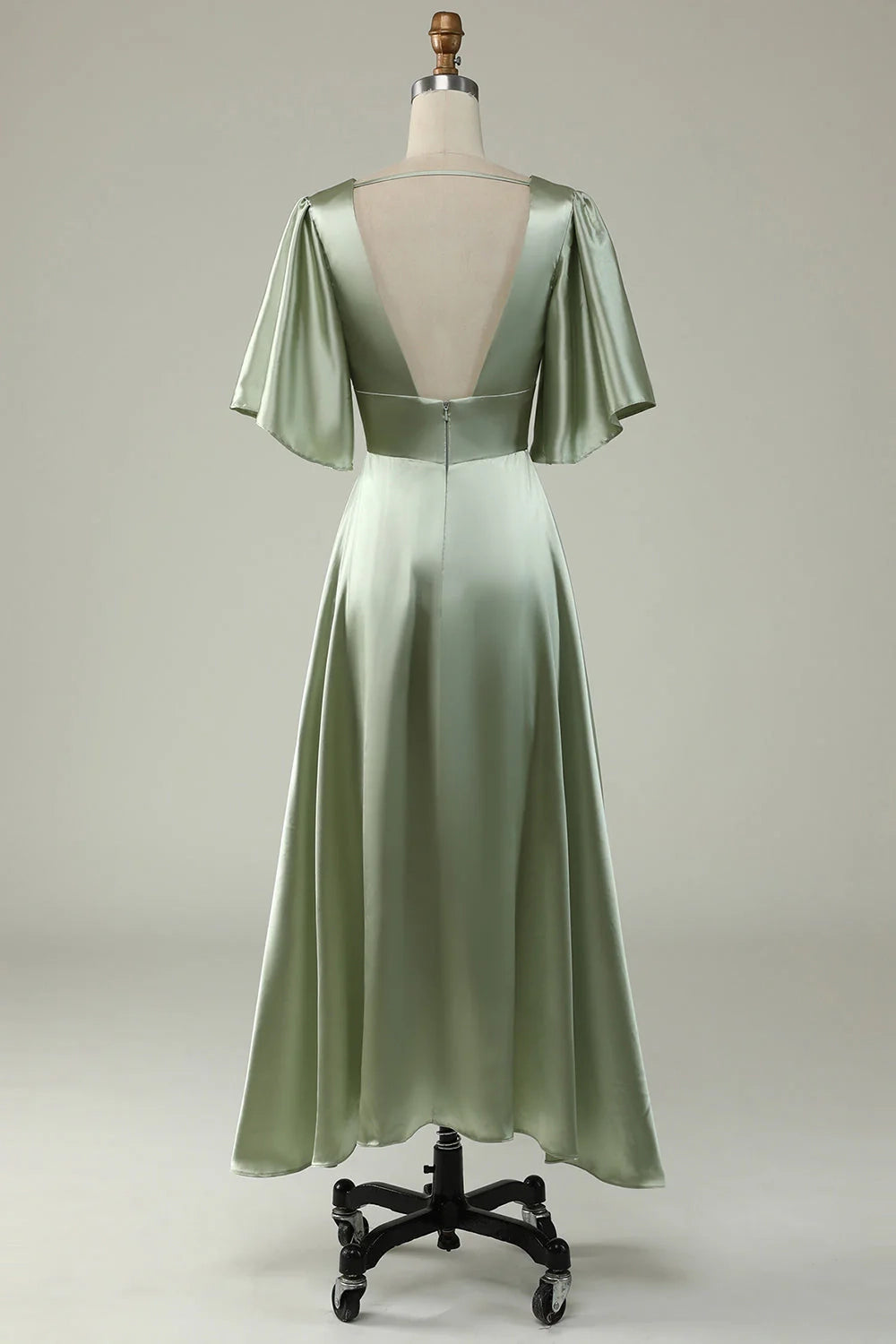 OKBBN's eye-catching A-line deep V-neck half sleeved Bridesmaid Dresses
