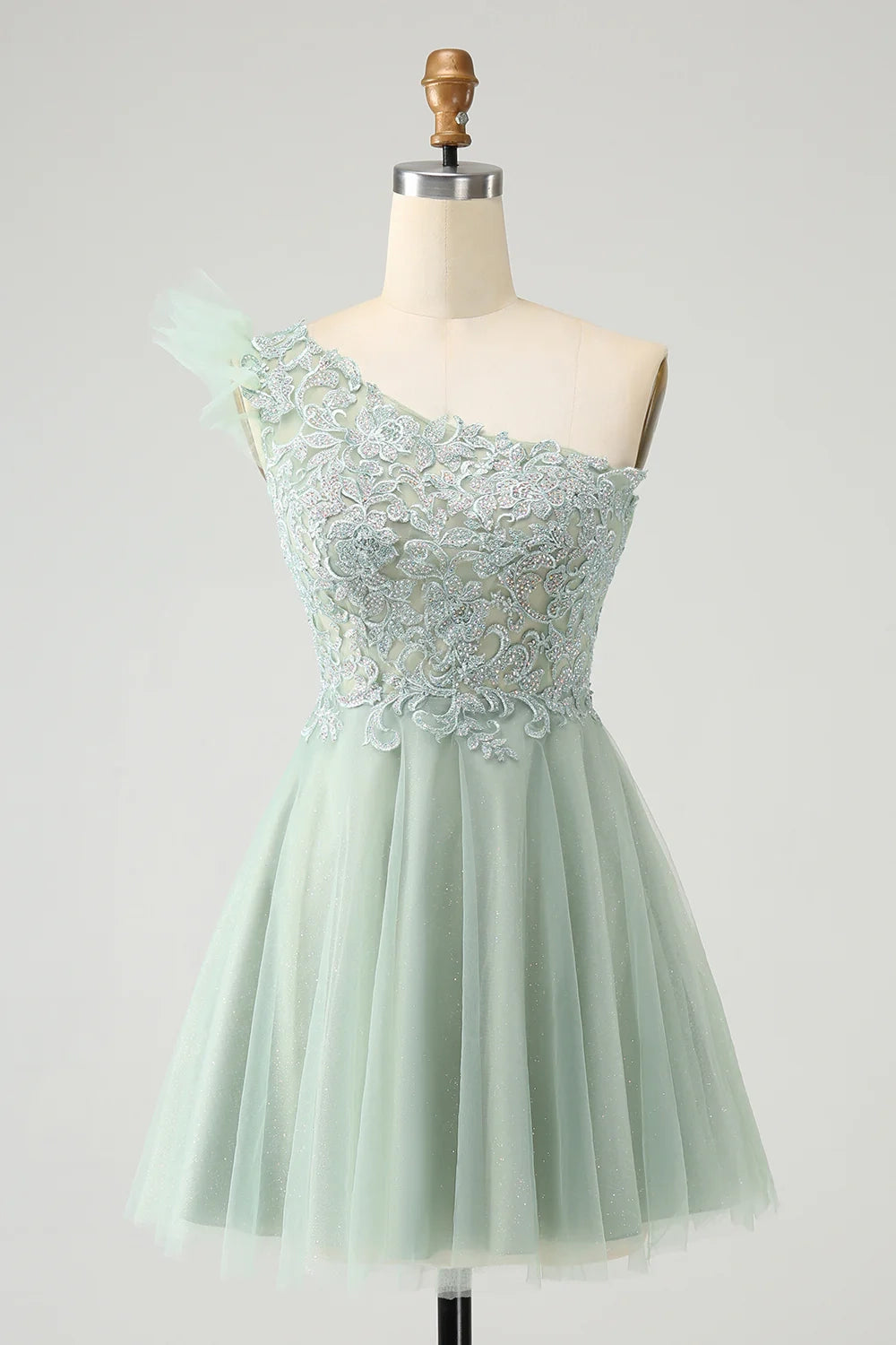 OKBBN's eye-catching A-shaped shoulder short bead Homecoming Dresses