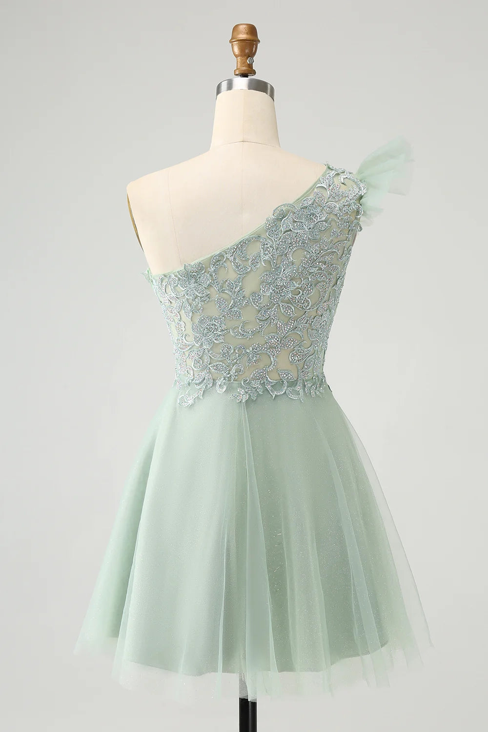 OKBBN's eye-catching A-shaped shoulder short bead Homecoming Dresses