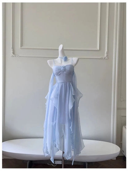 OKBBN's eye-catching elegant thin shoulder straps, chiffon ruffles, and Homecoming Dresses