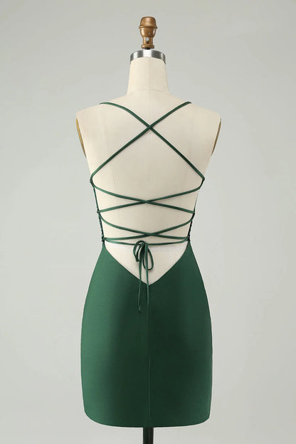 OKBBN's eye-catching fashion tight V-neck short bead Homecoming Dresses