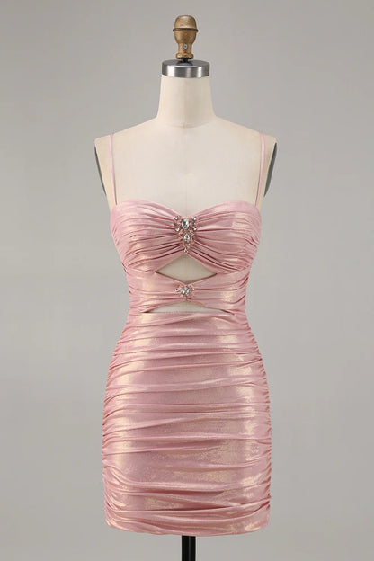 OKBBN's eye-catching slim fit pleated bead Homecoming Dresses