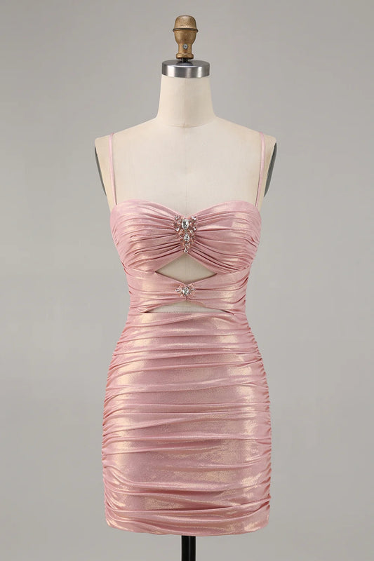 OKBBN's eye-catching slim fit pleated bead Homecoming Dresses