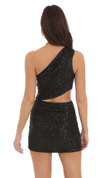 OKBBN's eye-catching slim fit sequin shoulder hollow Homecoming Dresses
