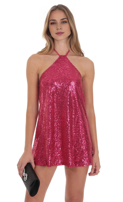 OKBBN's eye-catching thin shoulder strap with shiny sequins hanging neck Homecoming Dresses