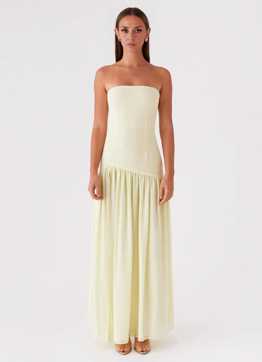 OKBBN's fashionable off shoulder highlights the delicate and elegant front slit Prom Dresses