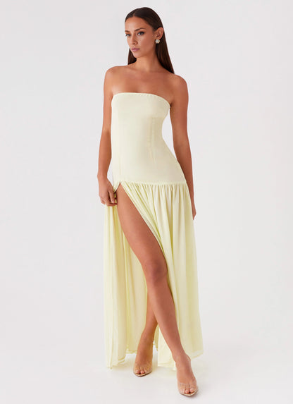 OKBBN's fashionable off shoulder highlights the delicate and elegant front slit Prom Dresses