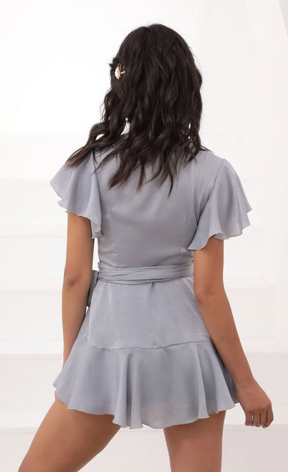 OKBBN's flowing ruffled satin wraps around Homecoming Dresses