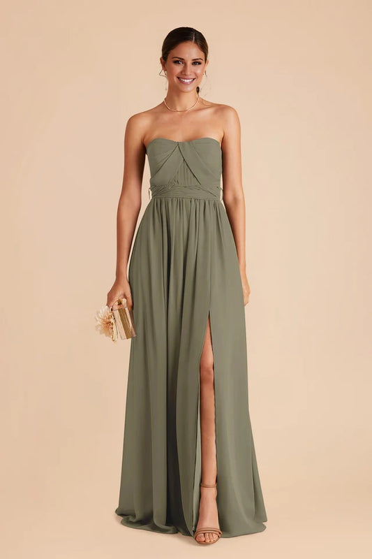 OKBBN's flowing strapless neckline and adjustable shoulder straps fit Prom Dresses at the waist