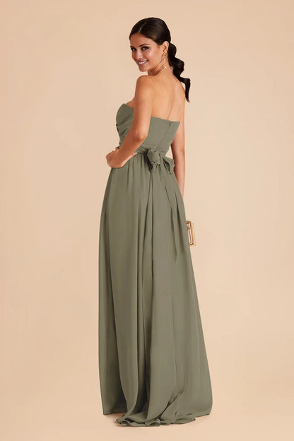 OKBBN's flowing strapless neckline and adjustable shoulder straps fit Prom Dresses at the waist