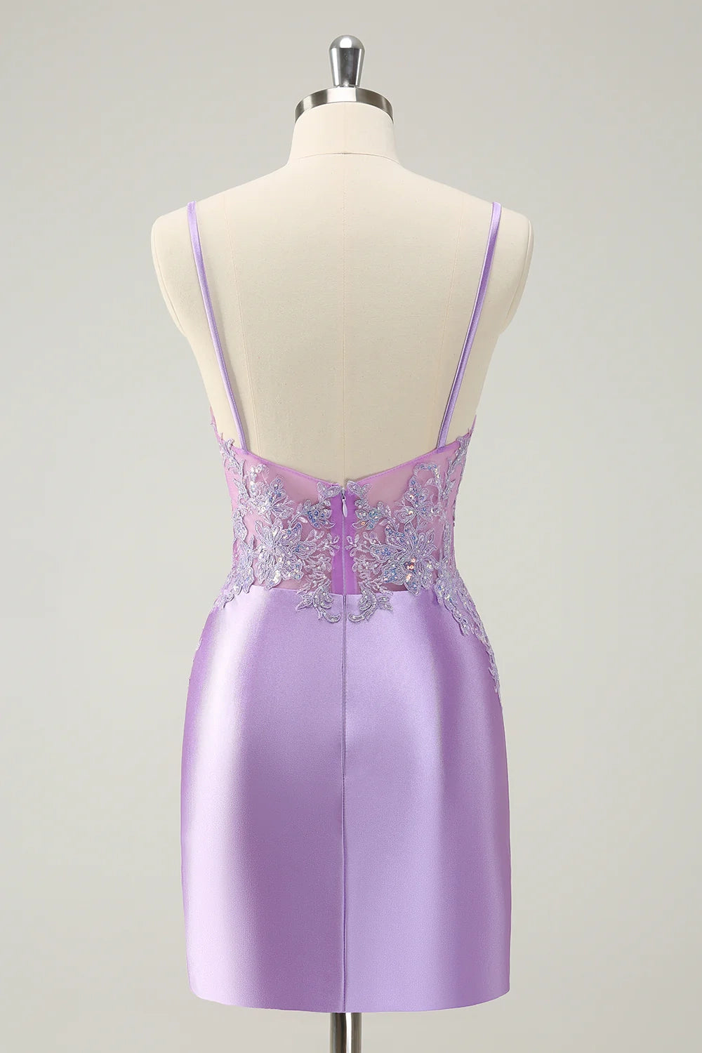 OKBBN's gorgeous tight fitting thin shoulder strap sequin short Homecoming Dresses