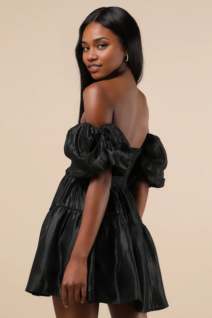OKBBN's impressive layered off shoulder mini Homecoming Dresses