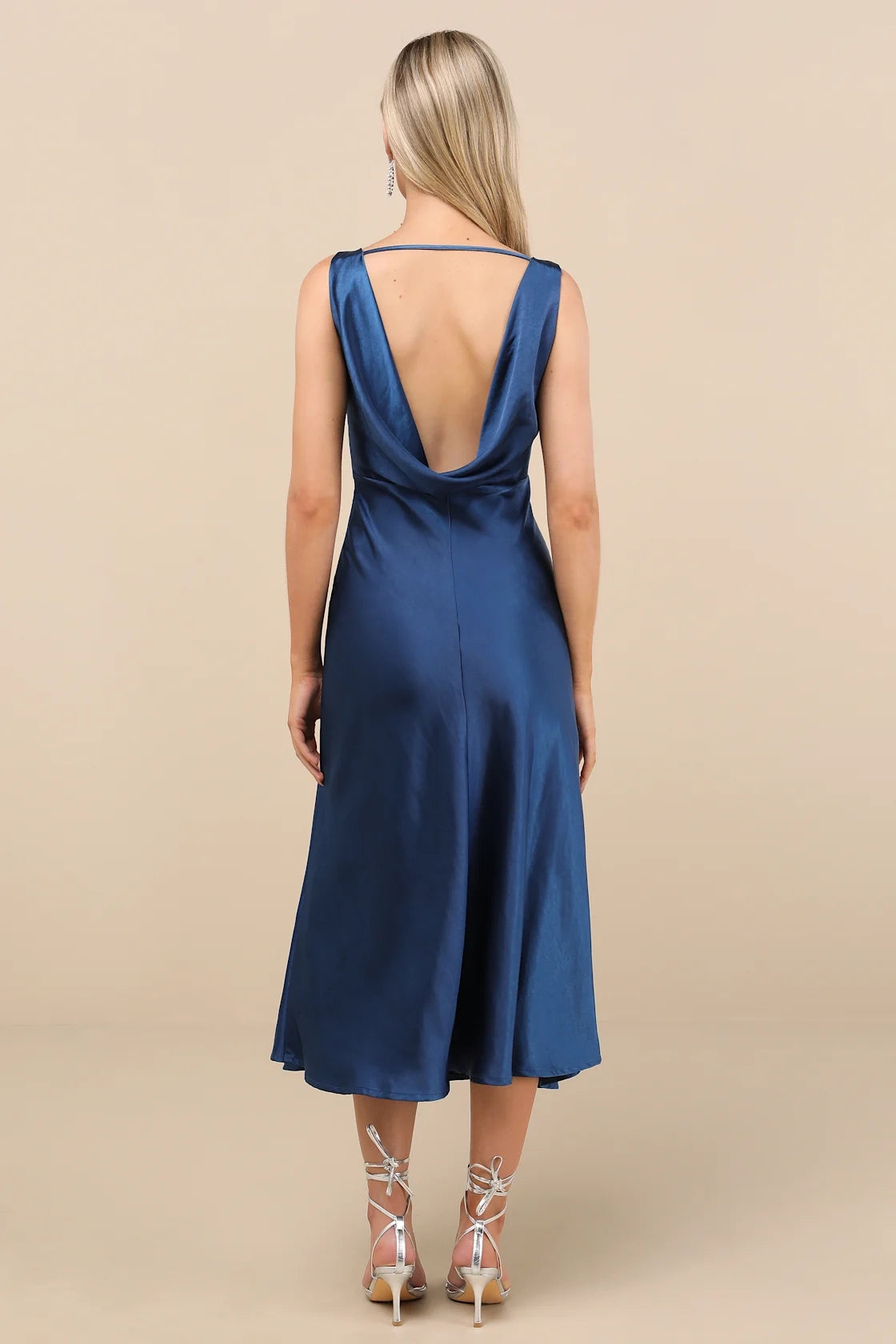 OKBBN's incredible satin hanging back mid length sling Homecoming Dresses