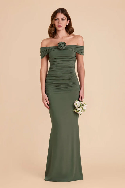 OKBBN's luxurious mermaid tight knit off shoulder pleated Prom Dresses