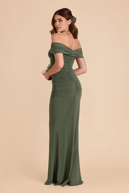 OKBBN's luxurious mermaid tight knit off shoulder pleated Prom Dresses
