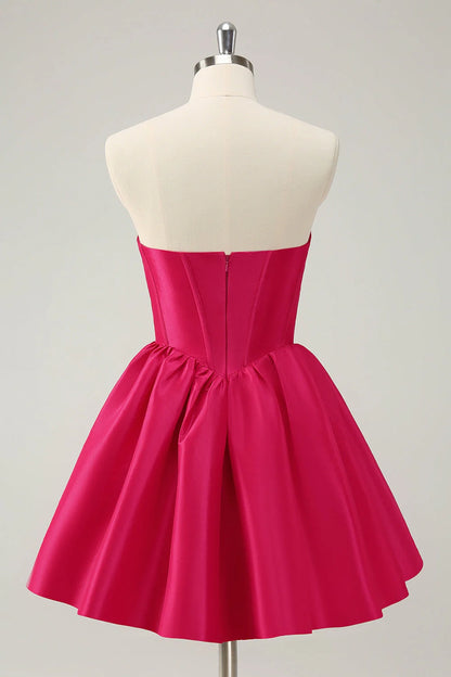 OKBBN's minimalist A-line off shoulder tight corset short Homecoming Dresses