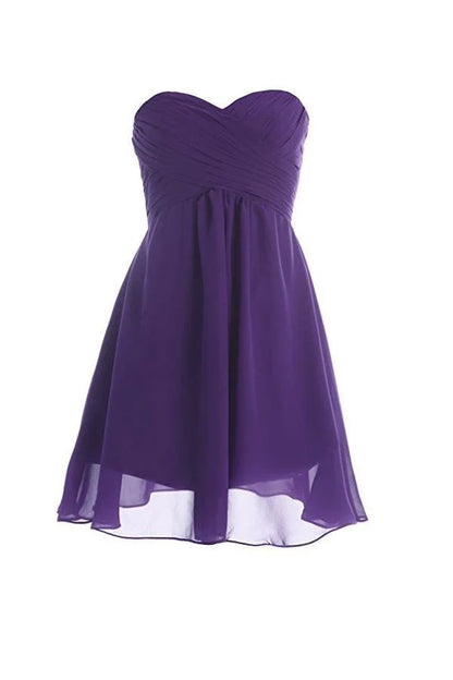 OKBBN's minimalist chiffon off shoulder sleeveless pleated Homecoming Dresses