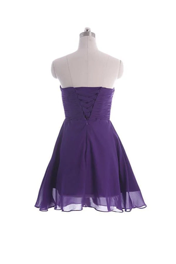 OKBBN's minimalist chiffon off shoulder sleeveless pleated Homecoming Dresses