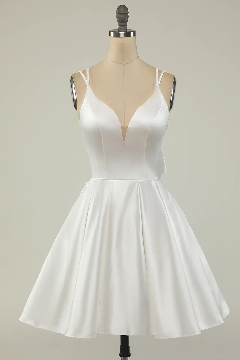 OKBBN's minimalist satin A-line short Homecoming Dresses