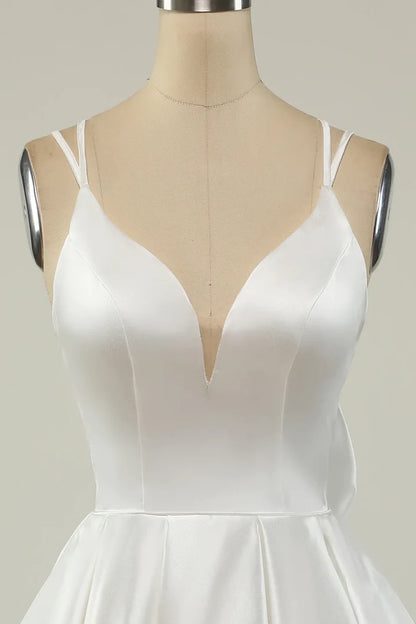 OKBBN's minimalist satin A-line short Homecoming Dresses